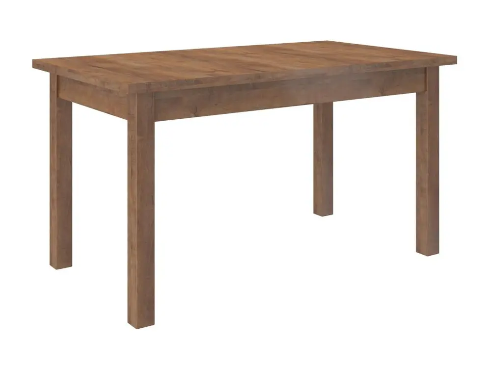 Bureau assis-debout Ensemble table extensible 140-180cm et 6 chaises en bois marron et tissu beige évident Valka