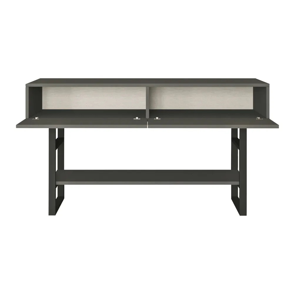 Bureau assis-debout Table console 76 x 139 x 43 cm anthracite / noir 03_0008585
