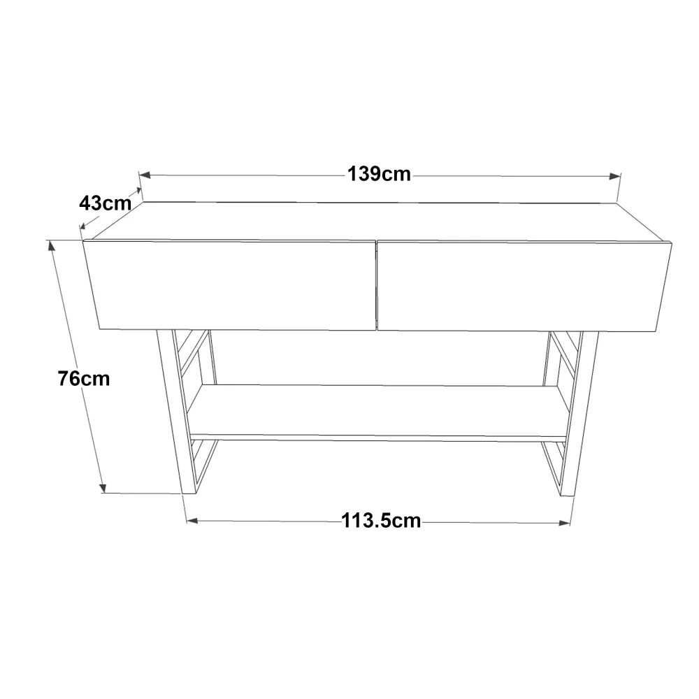 Bureau assis-debout Table console 76 x 139 x 43 cm anthracite / noir 03_0008585