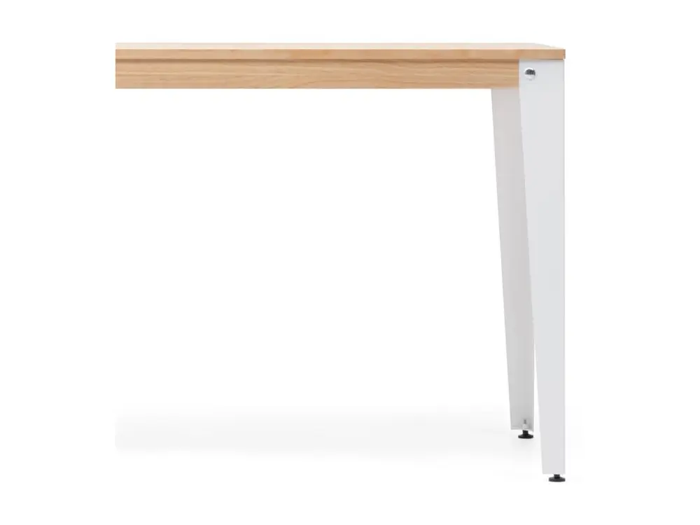 Bureau à compartiments intégrés Table bureau Lunds 140x60x75cm Blanc-Naturel. Box Furniture