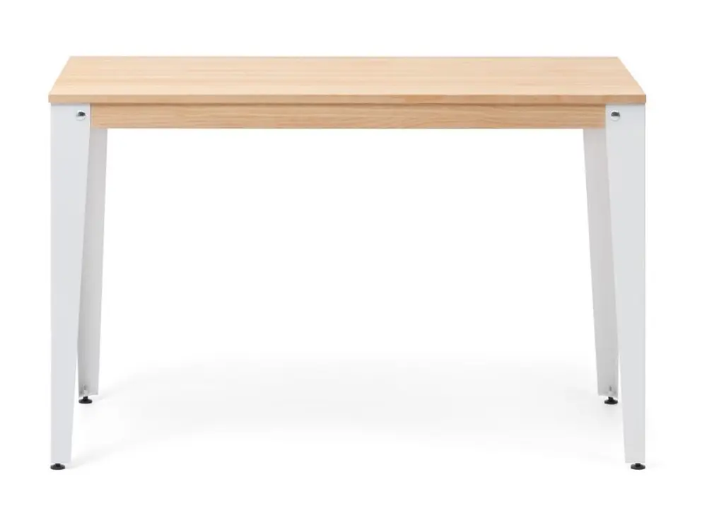 Bureau à compartiments intégrés Table bureau Lunds 140x60x75cm Blanc-Naturel. Box Furniture