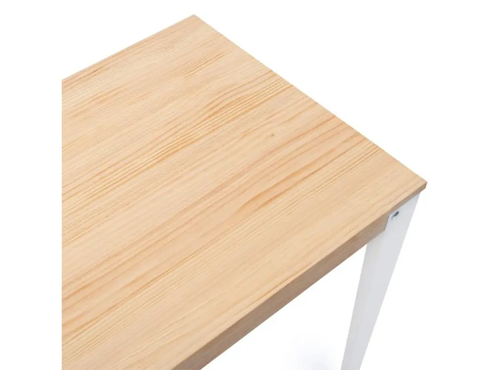 Bureau à compartiments intégrés Table bureau Lunds 140x60x75cm Blanc-Naturel. Box Furniture