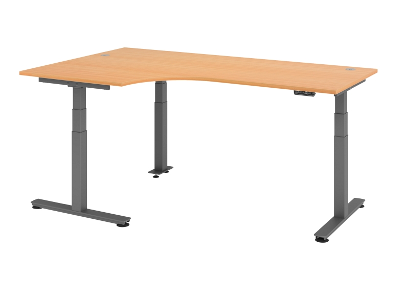 Bureau Professionnel Hammerbacher table d'angle assis-debout électrique 200x120cm 90° hêtre VXDSM82/6/G choisir à...