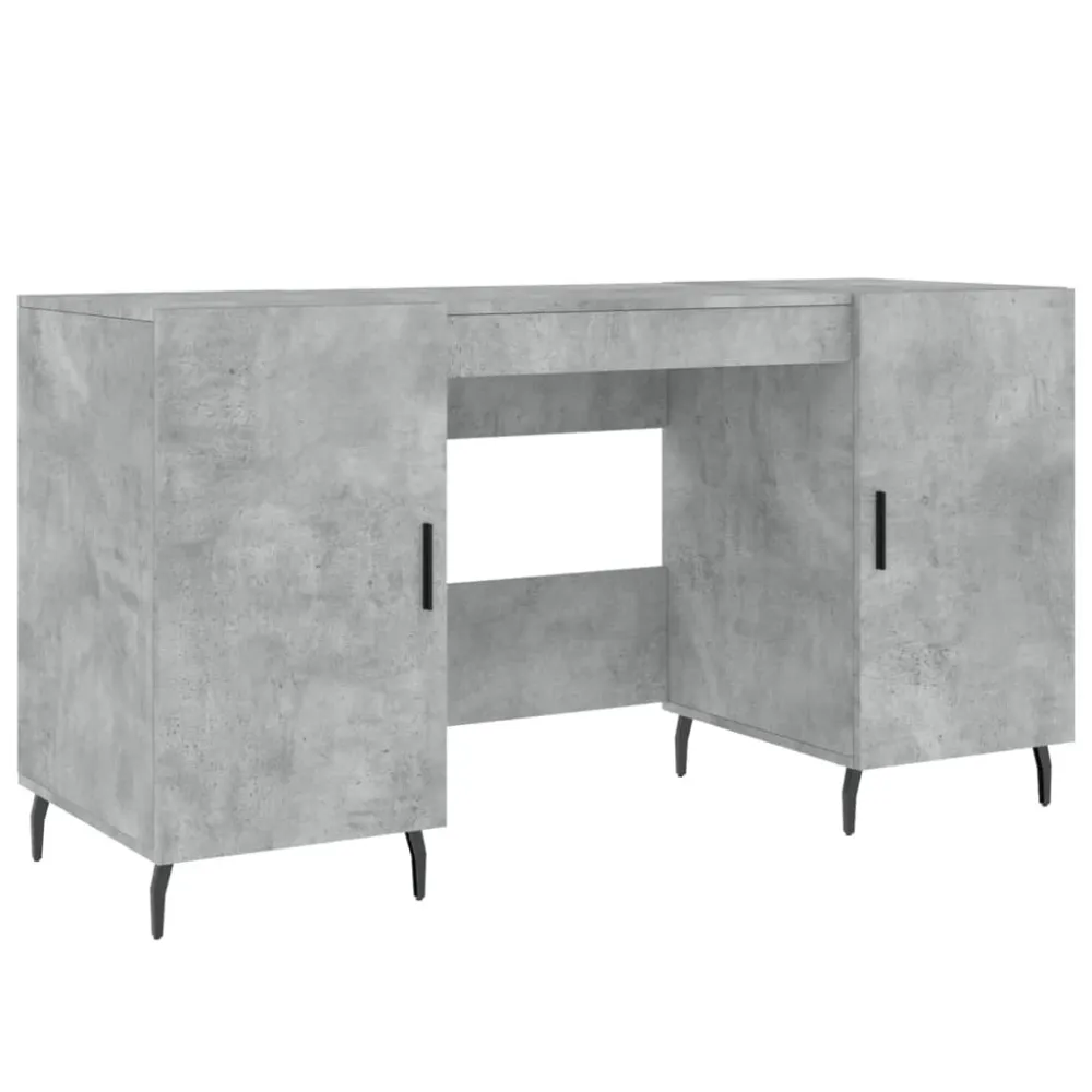 Bureau table poste de travail meuble d'ordinateur informatique étude 140 x 50 x 75 cm bois d'ingénierie gris 02_0023843 av...