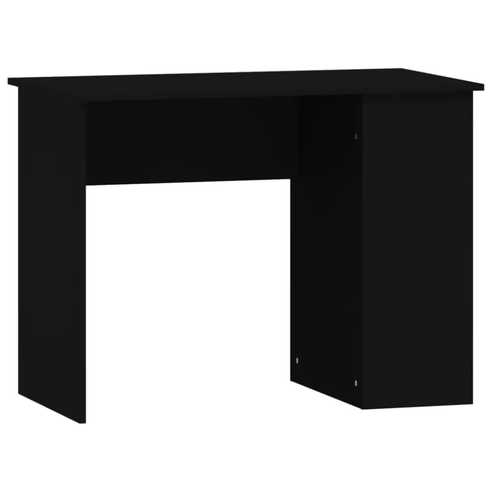 Bureau table poste de travail meuble d'ordinateur informatique étude 100 x 55 x 75 cm bois d'ingénierie noir 02_0023891 fa...