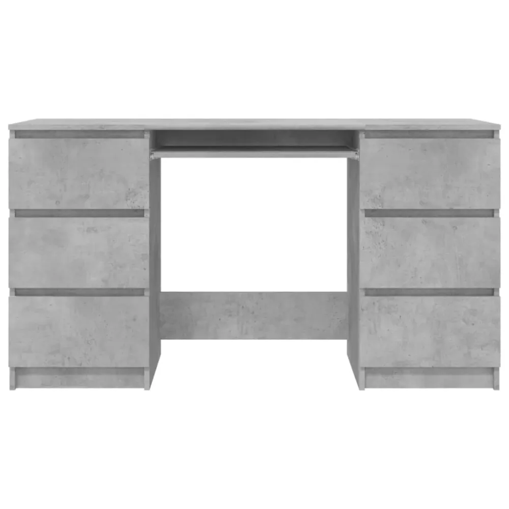 Bureau table poste de travail meuble d'ordinateur informatique étude 140 x 50 x 77 cm bois d'ingénierie gris 02_0023845 av...