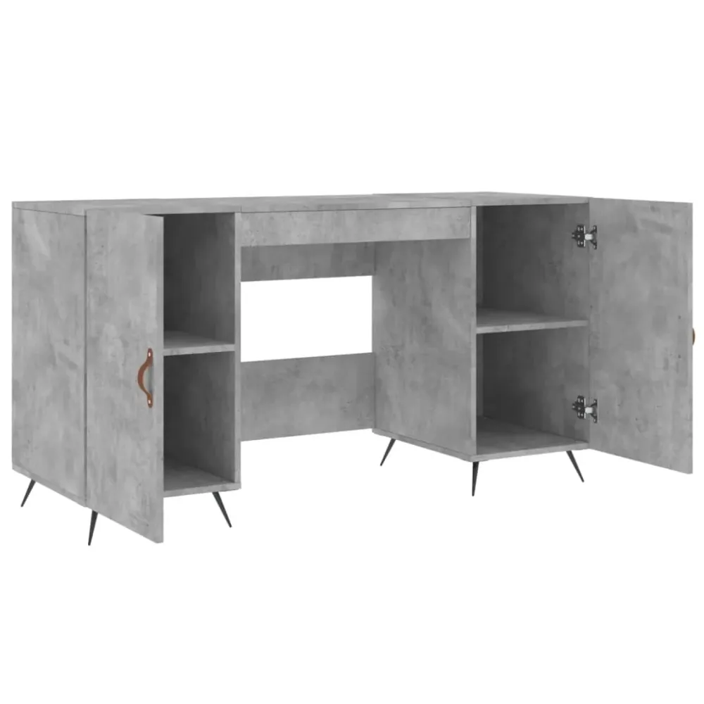 Bureau table poste de travail meuble d'ordinateur informatique étude 140 x 50 x 75 cm bois d'ingénierie gris 02_0023839 fa...