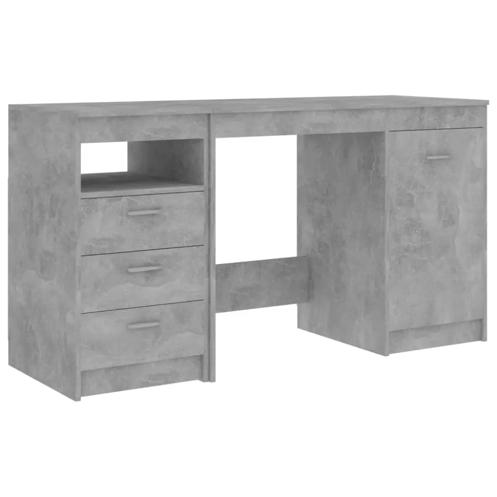 Bureau table poste de travail meuble d'ordinateur informatique étude 140 x 50 x 76 cm bois d’ingénierie gris 02_0023844 -...