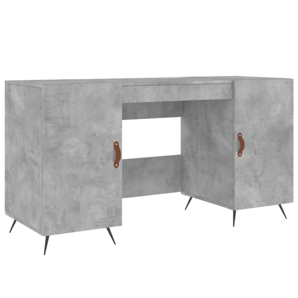 Bureau table poste de travail meuble d'ordinateur informatique étude 140 x 50 x 75 cm bois d'ingénierie gris 02_0023839 fa...