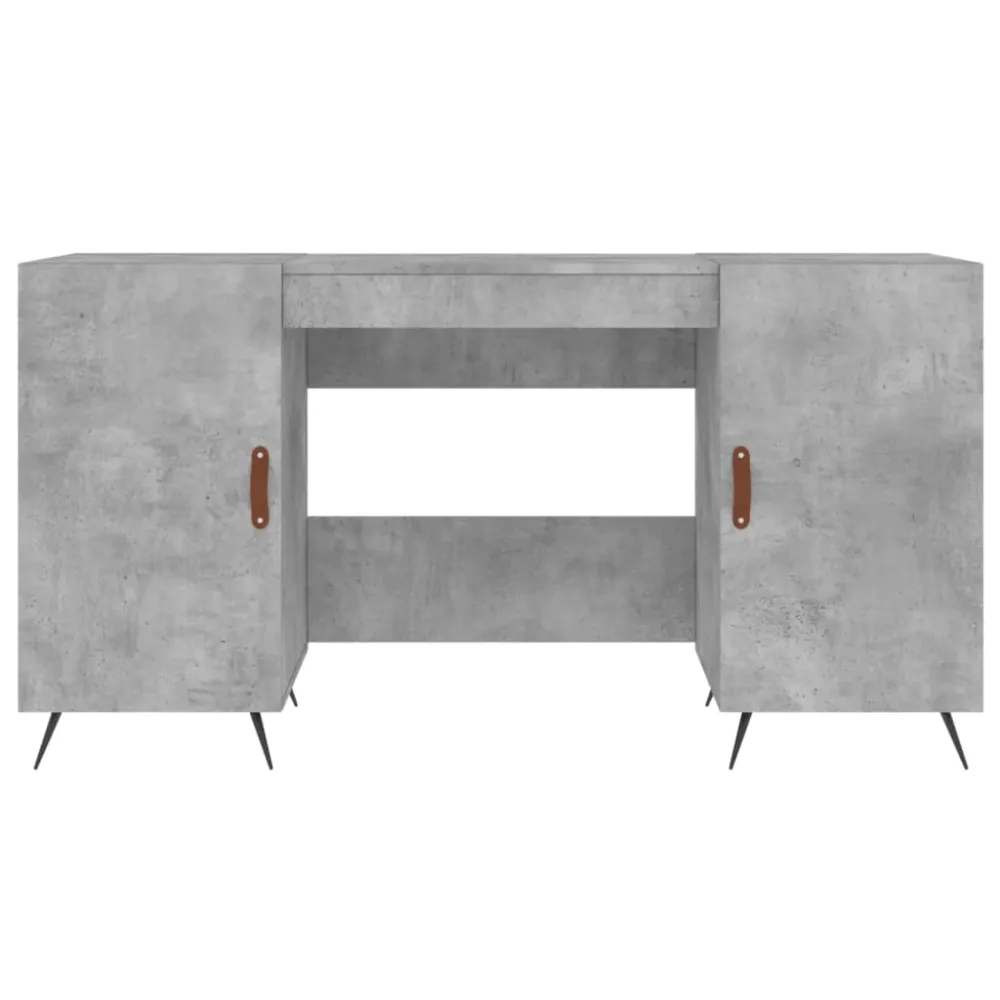Bureau table poste de travail meuble d'ordinateur informatique étude 140 x 50 x 75 cm bois d'ingénierie gris 02_0023839 fa...