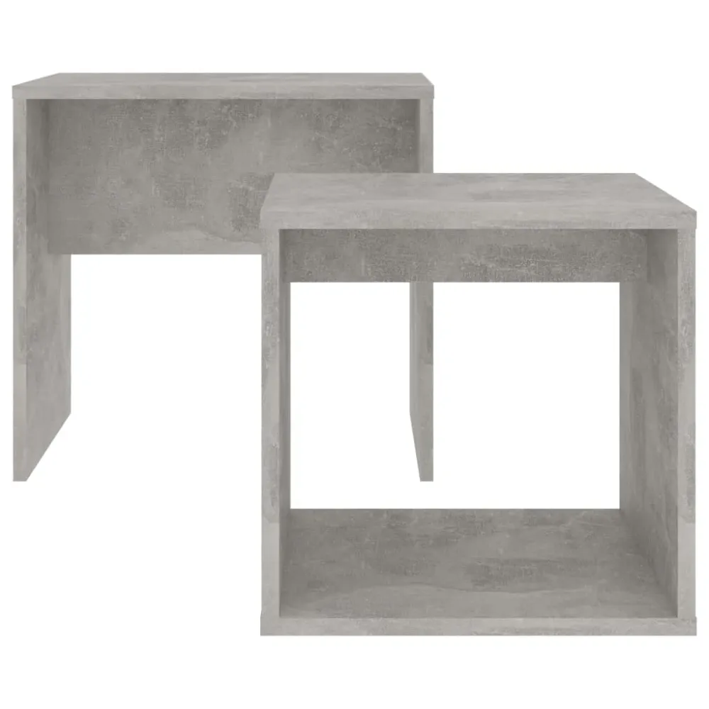 Ensemble de deux table basse 48 x 30 x 45 cm bois ingénierie couleur gris béton DEC031257