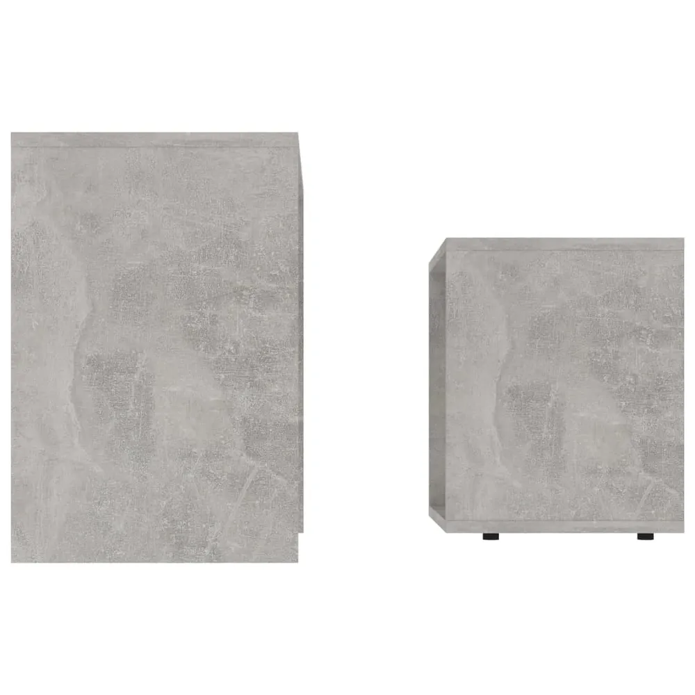Ensemble de deux table basse 48 x 30 x 45 cm bois ingénierie couleur gris béton DEC031257