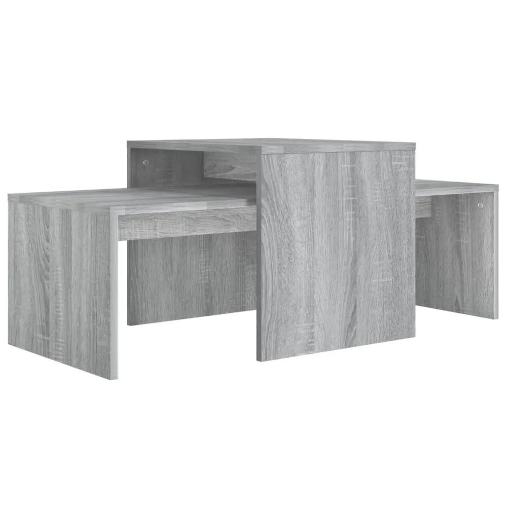 Ensemble table basse sonoma 100 x 48 x 40 cm bois d'ingénierie gris 02_0042144