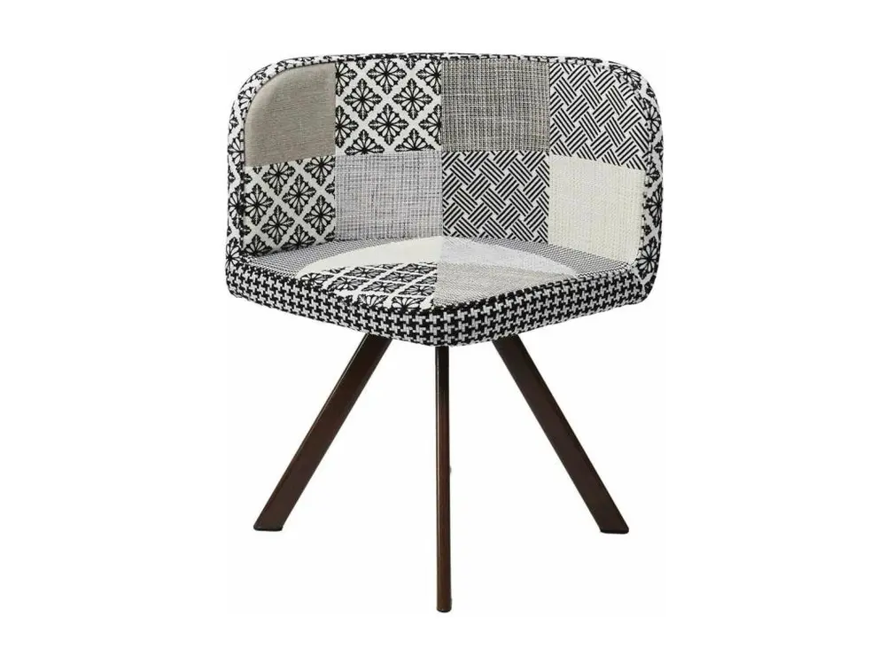Ensemble table carrée et 4 chaises encastrables Patchwork avec mécanisme à manivelle