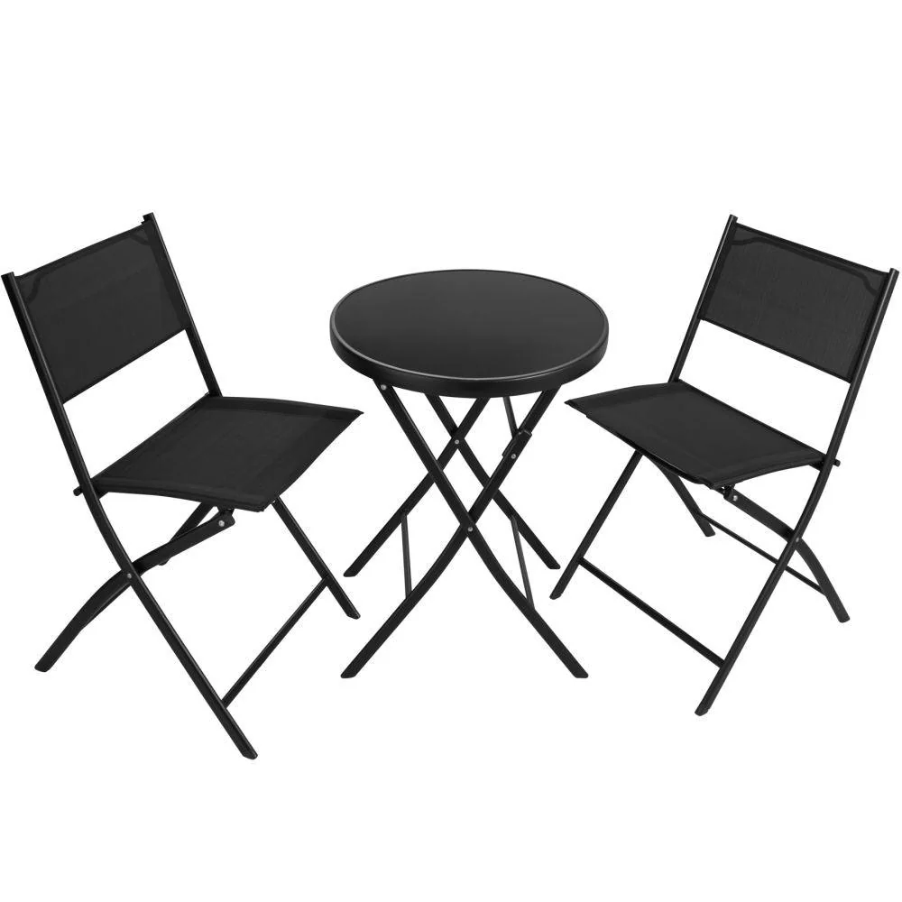Ensemble table et chaises de jardin noir 2208283 avec Plateau en Stratifié