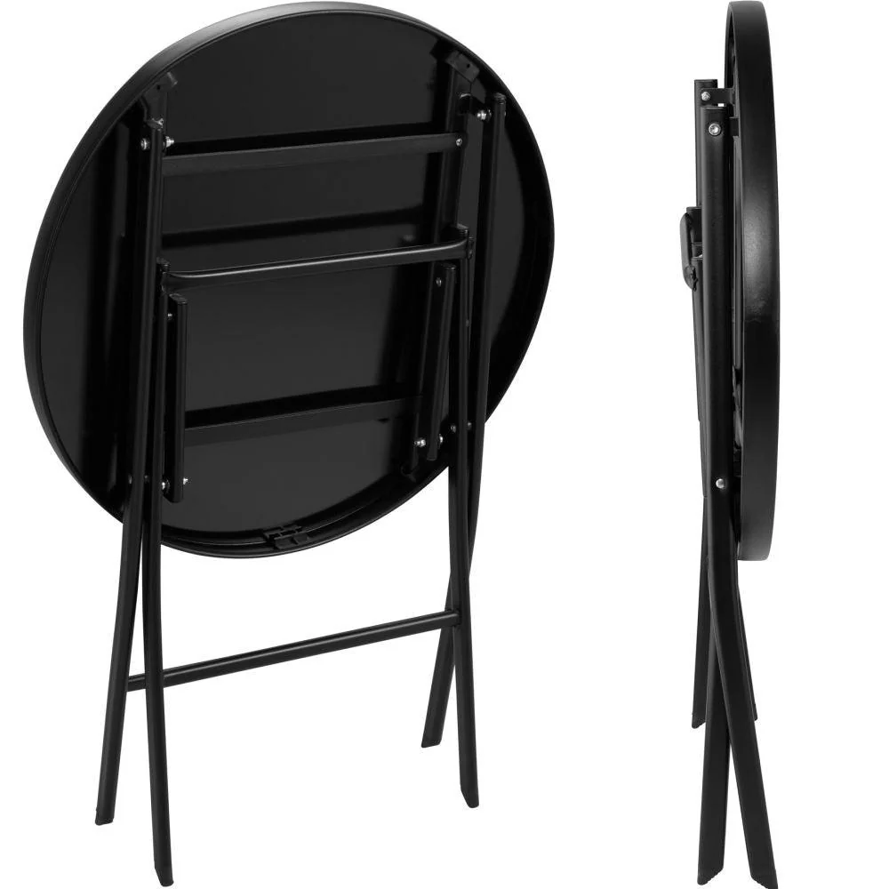 Ensemble table et chaises de jardin noir 2208283 avec Plateau en Stratifié
