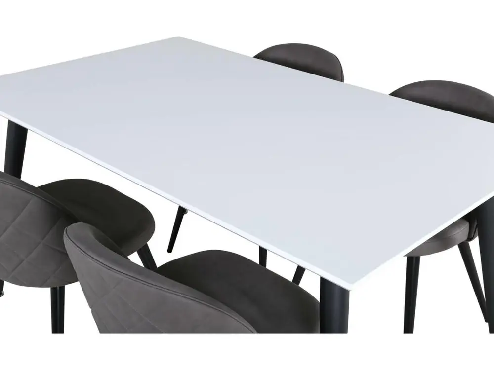 Plateforme réglable en hauteur Jimmy150 ensemble table, table extensible longueur cm150 / 240 blanc et 4 Velours Stitches...