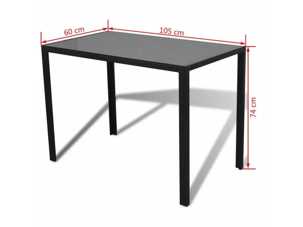 Surface de travail antidérapante Table laqué noir et 4 chaises simili noir Kuira