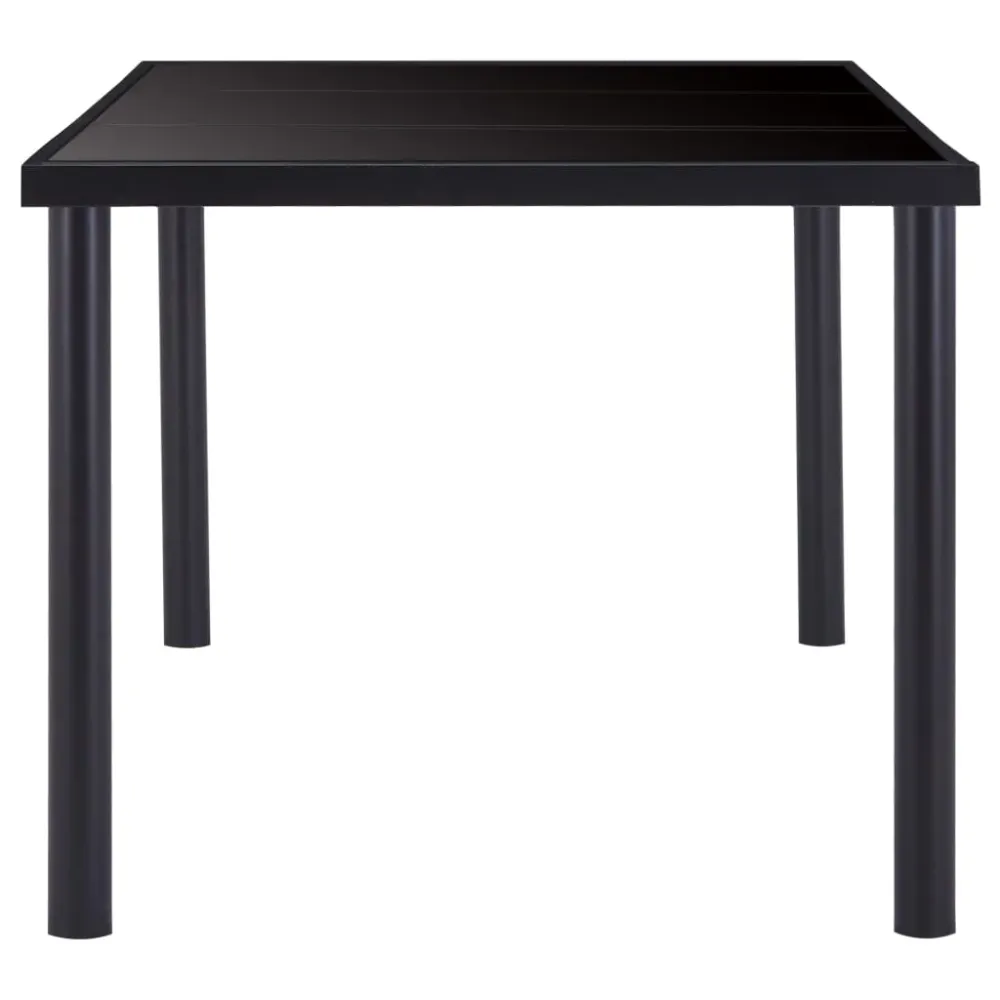 Surface de travail antidérapante Table de salle à manger design novateur 180 x 90 x 75 cm verre trempé noir et métal DEC03...