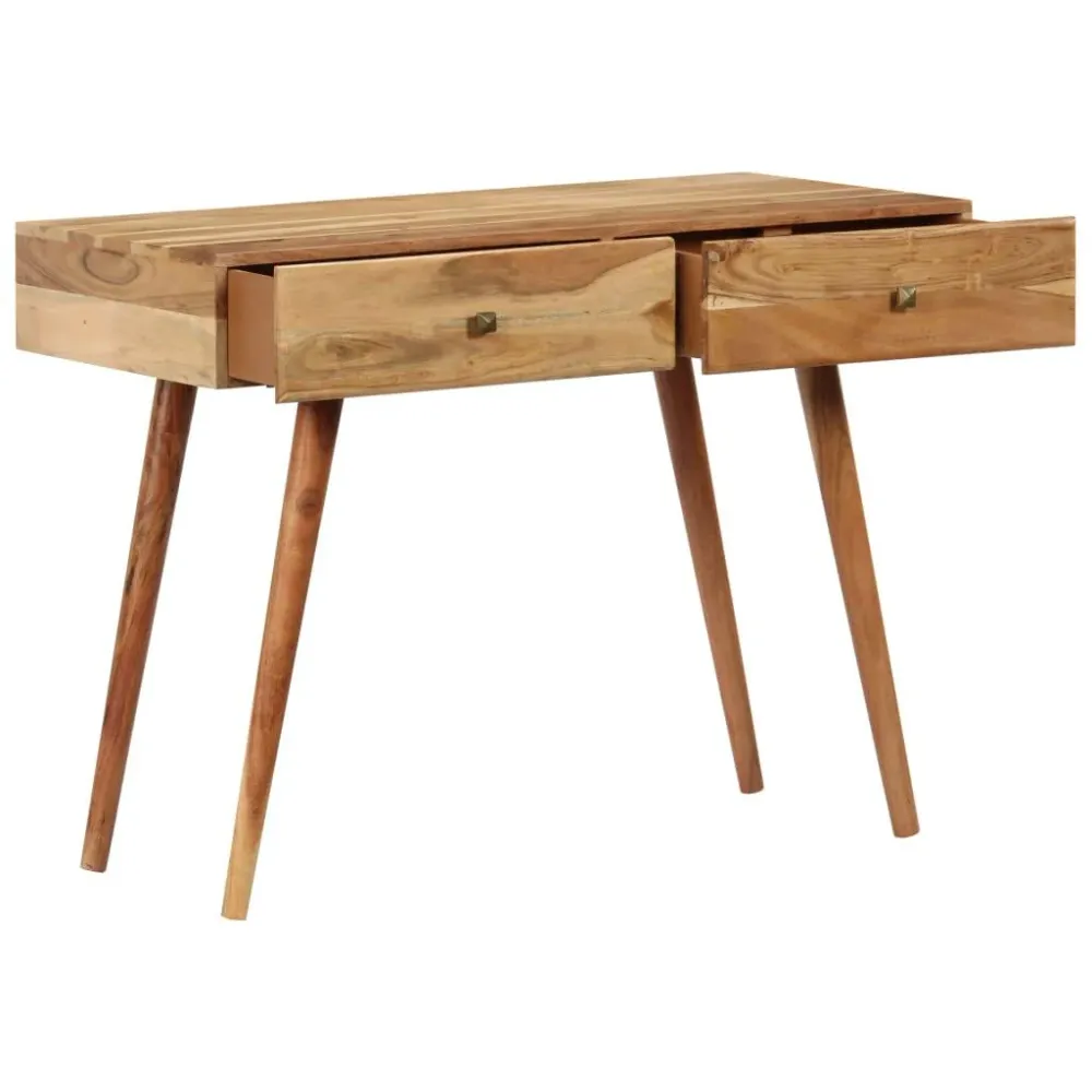 Table avec passe-câbles Bureau table meuble travail informatique 100 cm bois d'acacia robuste 0502106