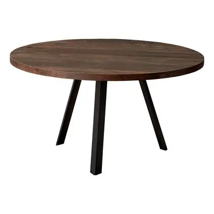 Table Basse - 36"Dia/Bois De RéCupéRation Brun/MéTal Noir pour configuration en L