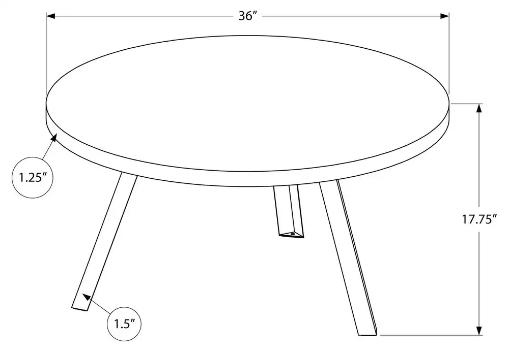 Table Basse - 36"Dia/Bois De RéCupéRation Brun/MéTal Noir pour configuration en L