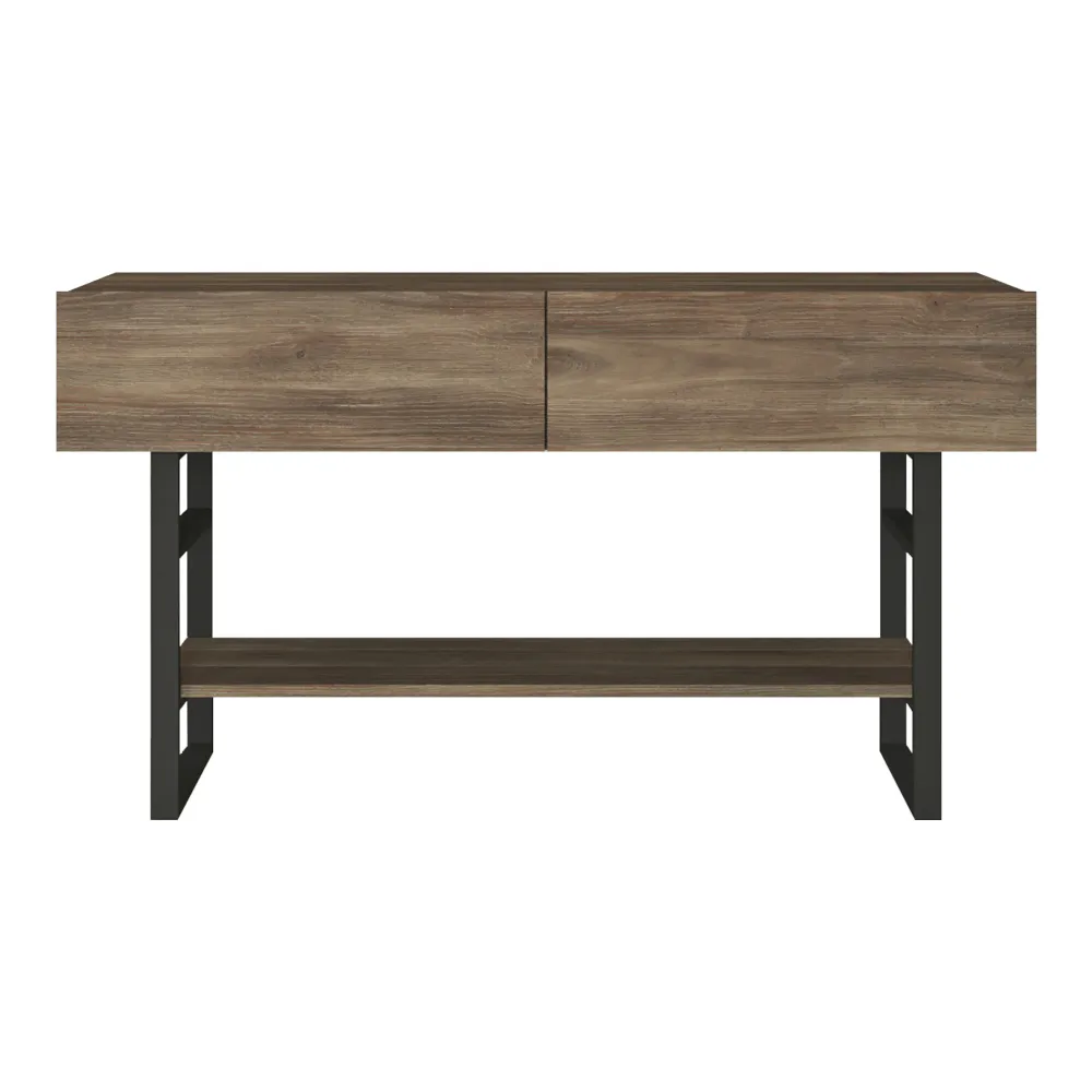 Table console 76 x 139 x 43 cm effet chêne ténébreux noir 03_0008588