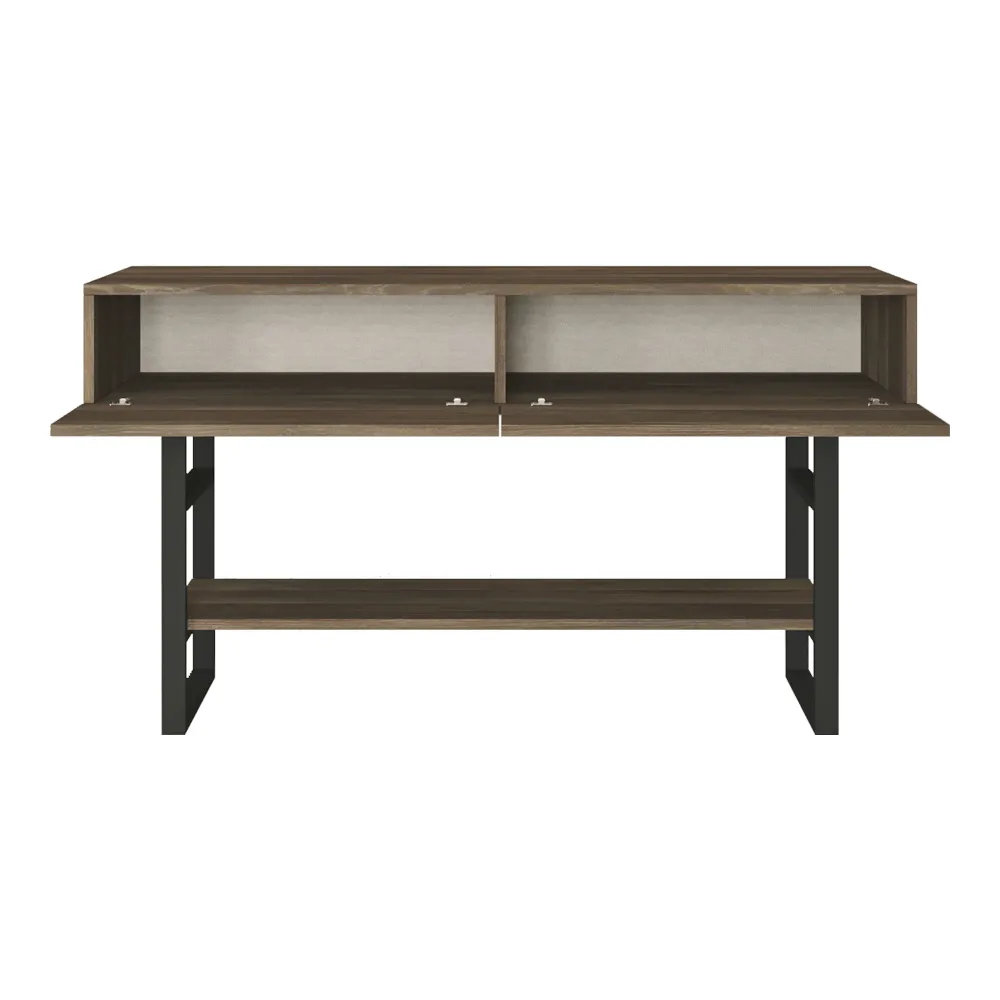 Table console 76 x 139 x 43 cm effet chêne ténébreux noir 03_0008588