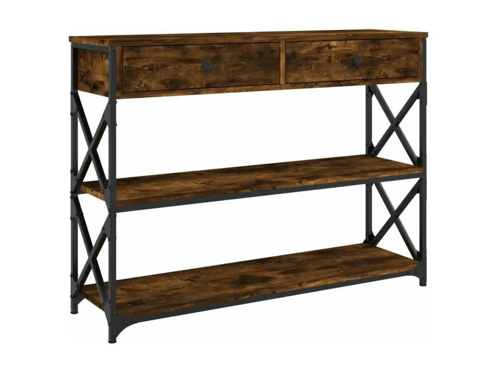 Table console chêne fumé 100x28x75 cm bois d'ingénierie | Stable et robuste |