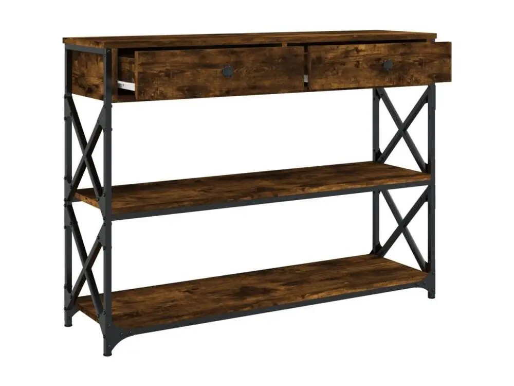 Table console chêne fumé 100x28x75 cm bois d'ingénierie | Stable et robuste |