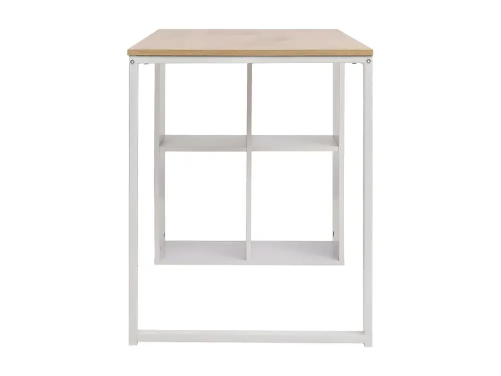Table d'écriture 120x60x75 cm Chêne et blanc avec mécanisme à manivelle