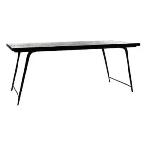 Table à Dîner en bois noire Ohio Pomax - 185cm dimensions 120 x 60 cm