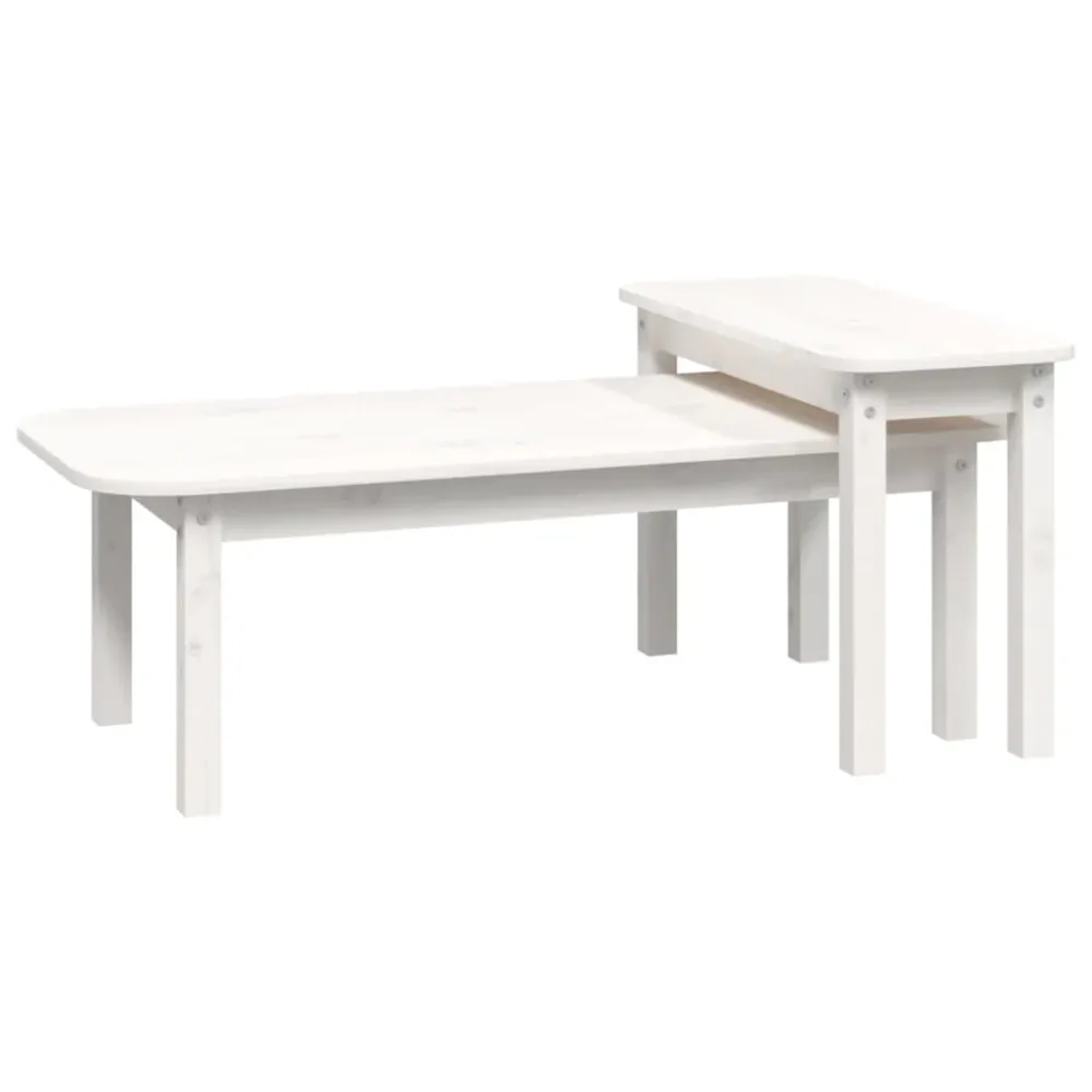Table de travail modulable Ensemble de deux tables basses en bois de pin blanc DEC031259