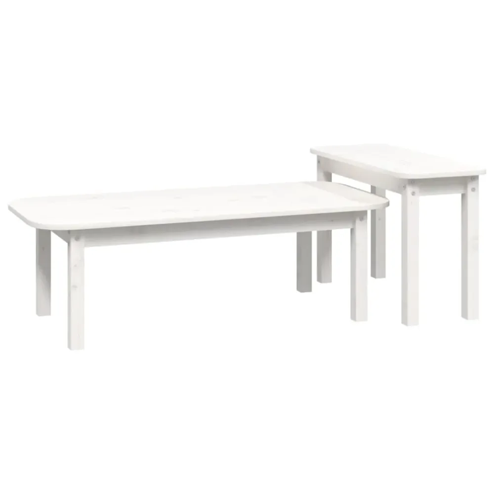 Table de travail modulable Ensemble de deux tables basses en bois de pin blanc DEC031259