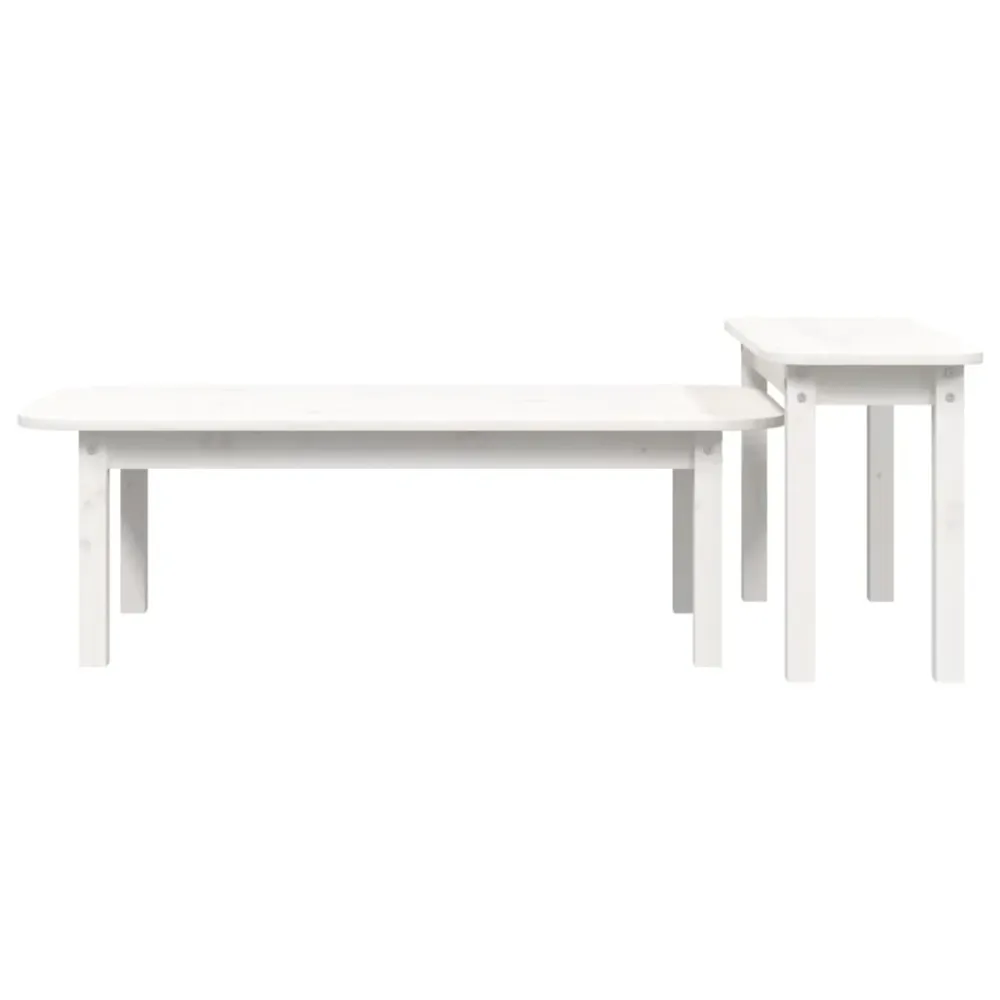 Table de travail modulable Ensemble de deux tables basses en bois de pin blanc DEC031259