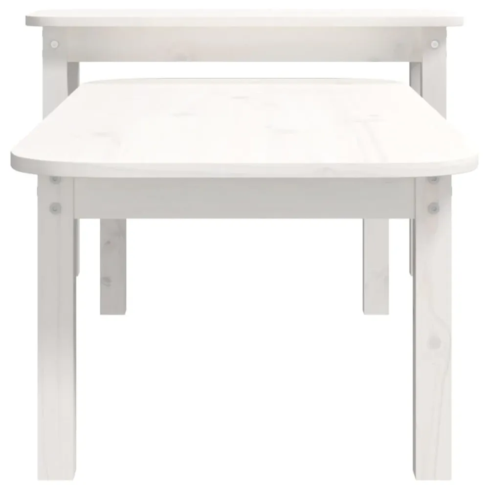 Table de travail modulable Ensemble de deux tables basses en bois de pin blanc DEC031259