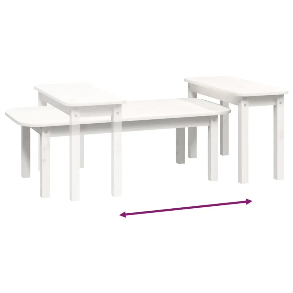 Table de travail modulable Ensemble de deux tables basses en bois de pin blanc DEC031259