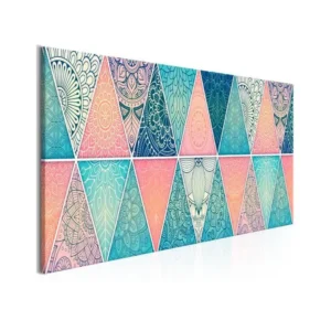 Tableau Zen Oriental Triangles (1 Part) Réduit : Taille - 135 x 45 cm