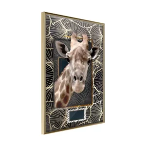 Affiche Murale Encadrée "Giraffe Frame" 40 x 60 cm Or