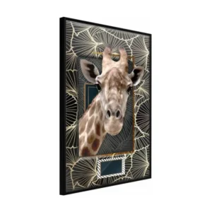 Affiche Murale Encadrée "Giraffe Frame" 20 x 30 cm Noir