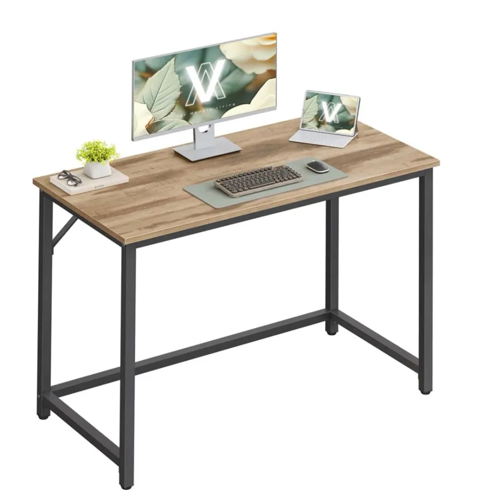 Bureau table poste de travail petite taille 100 x 50 x 75 cm pour bureau salon chambre assemblage facile métal style indus...