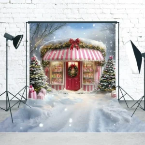 Toile de fond Noël Boutique de Desserts Enneigée MRR8-115