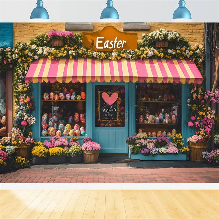 Toile de fond Pâques Magasin Ensoleillé Fleurs Épanouies BRP1-287
