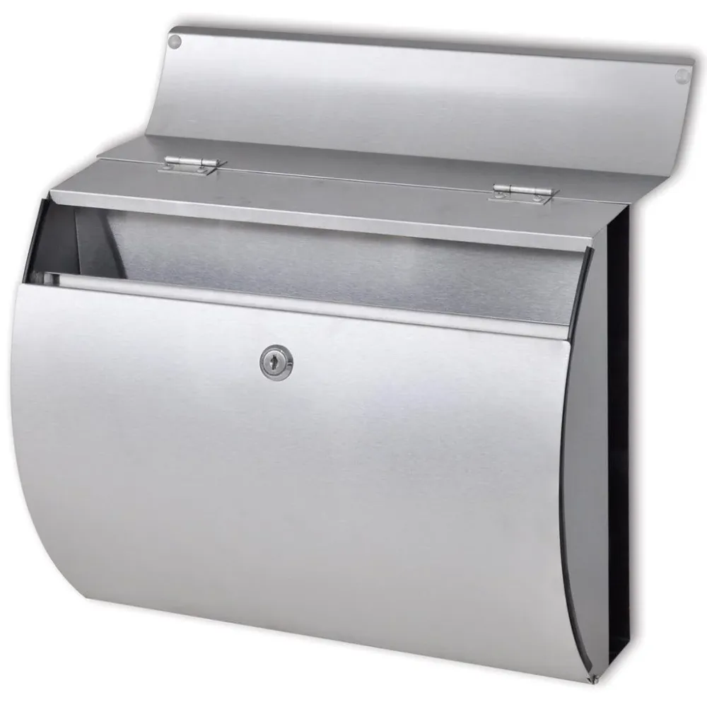 Boite aux lettres design contemporain acier inoxydable sur pieds 120 cm 1002005