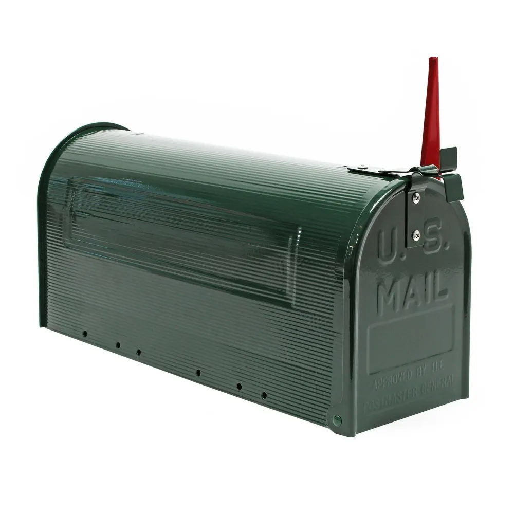 Boite aux lettres style américain design boite postale sur pied us mailbox vert 16_0000088