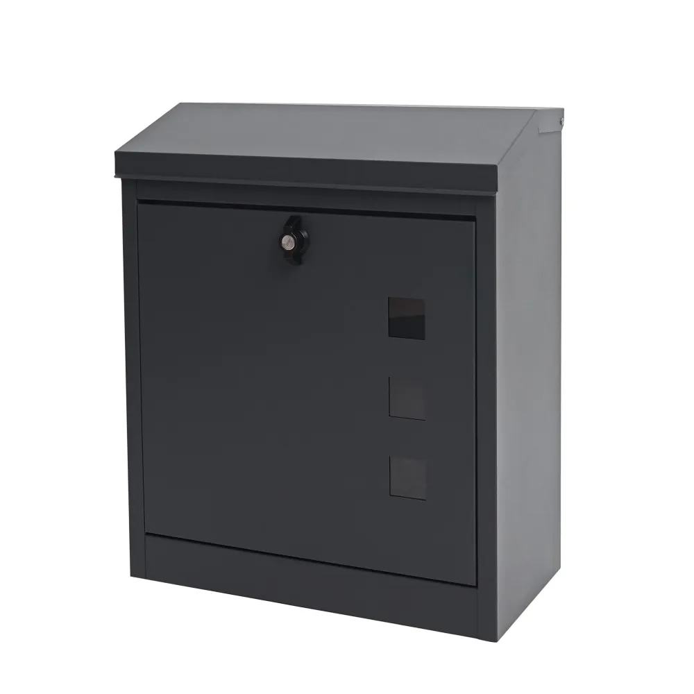 Boîte aux lettres verrouillable thermolaquée 52x44x25 cm anthracite-noir 04_0005901