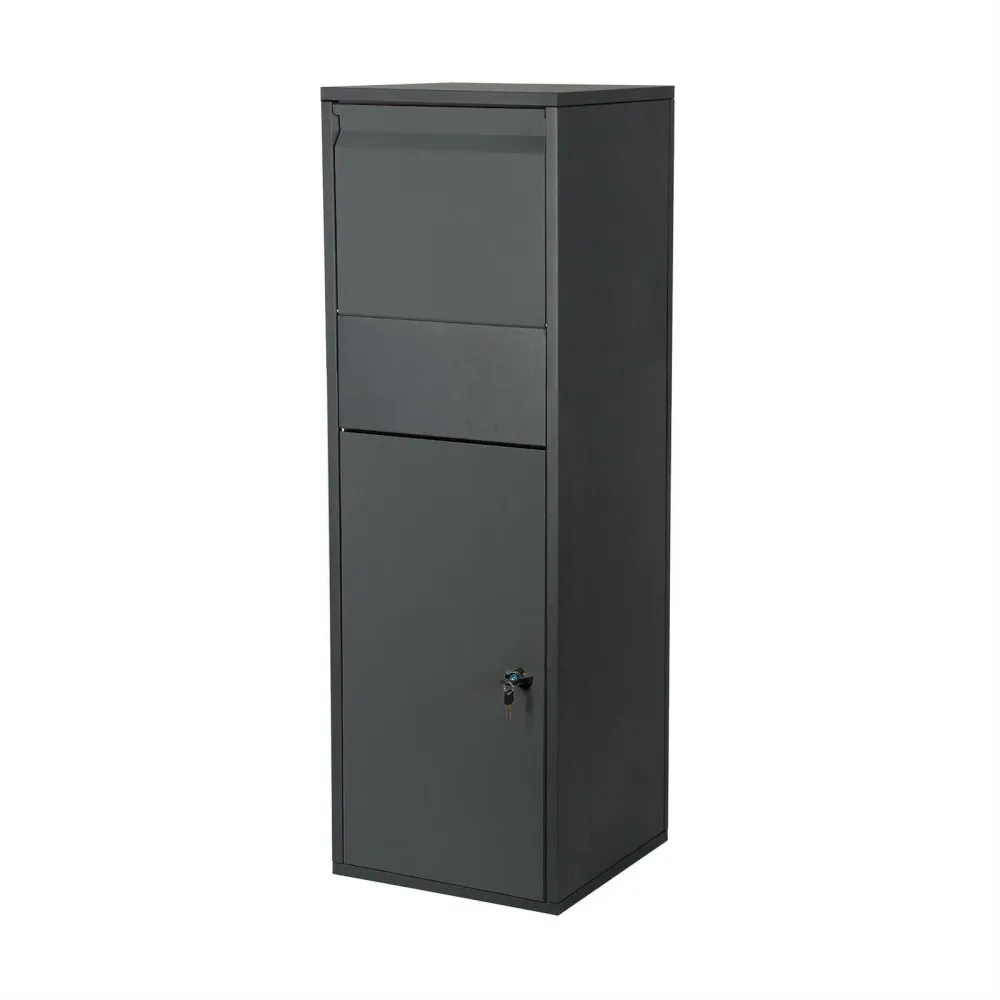 Boîte à colis boite lettres verrouillable sur pied courrier paquet 46 x 45 x 140 cm anthracite 16_0000116