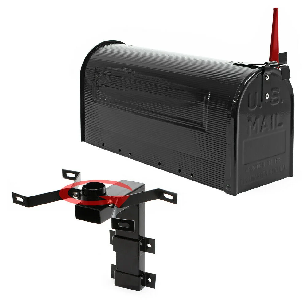 Us mailbox boite aux lettres design américain noir montage au mur poste 16_0000334