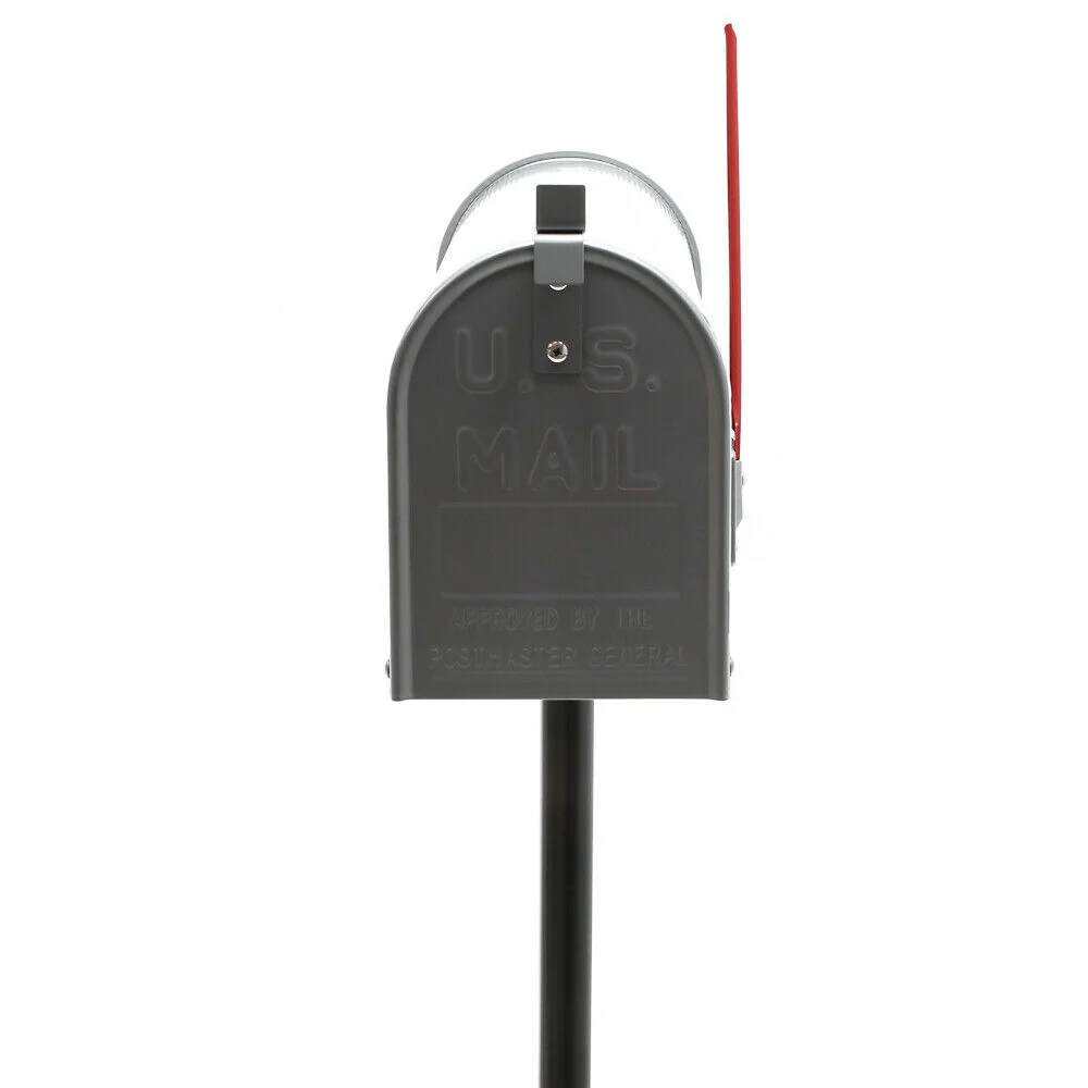 Us mailbox boite aux lettres design américain argenté pied de support courrier 16_0000332