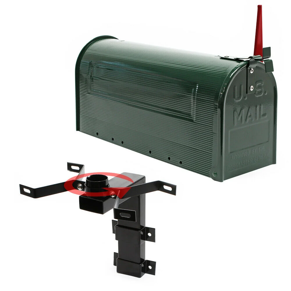 Us mailbox boite aux lettres design américain vert montage au mur poste 16_0000336
